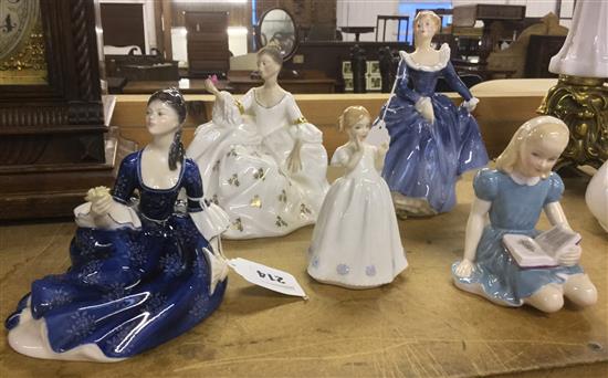 Five Royal Doulton figurines